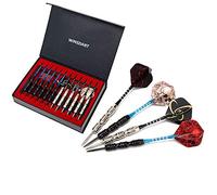 WINSDART Darts Metal Tip Set Professional Metal Darts for Dartboard Steel Tip Darts with Nonslip Iron Barrel Aluminum Dart Shafts,Extra Flights,Dart Sharpener,Gift Box