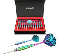 WINSDART Darts Metal Tip Set Professional Metal Darts for Dartboard Steel Tip Darts with Nonslip Iron Barrel Aluminum Dart Shafts,Extra Flights,Dart Sharpener,Gift Box