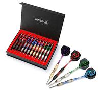 WINSDART Darts Metal Tip Set Professional Metal Darts for Dartboard Steel Tip Darts with Nonslip Iron Barrel Aluminum Dart Shafts,Extra Flights,Dart Sharpener,Gift Box
