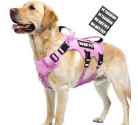 WINSEE Escape Proof Dog Harness, No Pull Reflective Harness with Double Handle, Adjustable Pet Vest with Front and Back Leash Clips for Small Medium Large Dogs Walking Hiking Training