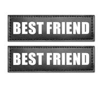 WINSEE Service Dog Patches Best Friend Patch for Service Vest Dog Harness(2 Pack, L)