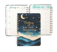 Winsegom 2026 Diary Notebook, Full Year Weekly Planner, 2026 Yearly Planner A5, Weekly and Monthly Planner Twin-wire Binding Diarys Hardcover for Home Office School Work