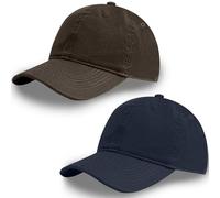 Winsegom 2Pcs Baseball Caps for Men, Sun Protection Cap with Long Brim, Breathable Sunshade Hat with Adjustable 56-60cm for Running Climbing Walking Sports (Navy Blue, Brown)