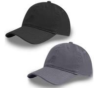 Winsegom 2Pcs Baseball Caps Mens, Sun Protection Baseball Cap with Long Brim, Breathable Men Hats Sunshade with Adjustable 56-60cm for Running Climbing Walking Sports (Black, Dark Gray)