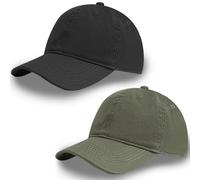 Winsegom 2Pcs Baseball Caps Mens, Sun Protection Baseball Cap with Long Brim, Breathable Men Hats Sunshade with Adjustable 56-60cm for Running Climbing Walking Sports (Black, Army Green)