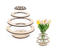 Winsegom Wooden Puzzle Vase,DIY Building Block Flower Vase Stand | for Home and Office Decoration,3D Assembly Wooden Vase Holder for Artificial & Lego Flowers,Openwork Design