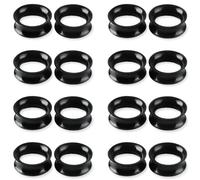 WINSENET 16Pcs Silicone Ear Gauges 8G-25mm Flexible Ear Tunnels Gauges Soft Expander Stretching Ear Plugs Tunnels Black Earring Piercings Jewelry for Men Women