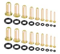 WINSENET 18Pcs Glass Ear Stretching Kit 1.6-7mm Plugs for Ears Gauges with O-Rings Single Flare Glass Gauge Stretching Kit Ear Expander Body Piercing Jewelry for Women Men