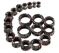 WINSENET 20Pcs Silicone Ear Gauges 2G-25mm Flexible Ear Tunnels Gauges Soft Expander Stretching Ear Plugs Tunnels Black Earring Piercings Jewelry for Men Women, Middle, Silicone, no gemstone