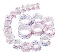 WINSENET 20Pcs Silicone Ear Gauges 2G-25mm Flexible Ear Tunnels Gauges Soft Expander Stretching Ear Plugs Tunnels Black Earring Piercings Jewelry for Men Women, Middle, Silicone, no gemstone