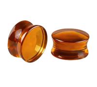 WINSENET 2Pcs Glass Ear Gauges Stretching Kit 10mm Plugs for Ears Gauges with Rubber Rings Single Flare Glass Ear Stretching Kit Ear Expander Body Piercing Jewelry for Women Men