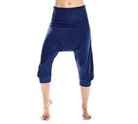 WINSHAPE Women's Hp201ls Functional Light and Soft ¾ Harem Trousers Casual, Dark Blue, L