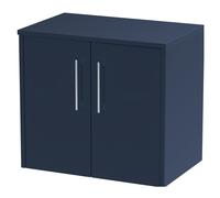 Winshill Contemporary 2 Door Wall Hung Vanity Unit with Worktop, 600mm