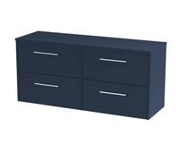 Winshill Contemporary 4 Drawer Wall Hung Vanity Unit with Worktop, 1200mm