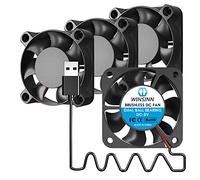 WINSINN 40mm 5V USB Fan - Dual Ball Bearing 5000 RPM Cooling Fan Replacement for PC/CCTV/Camping Power Bank/USB Devices, 1M Cable Brushless 40x10mm (4Pcs)
