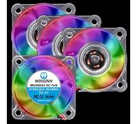 WINSINN 40mm Color LED Fan 5V Hydraulic Bearing Brushless 4010 40x10mm - High Speed (Pack of 4Pcs)