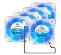 WINSINN 40mm Fan 24V LED Blue, 3D Printer Micro 24 Volt Fans 4010 Hydraulic Bearing, Brushless Cooling 40mmx10mm 2PIN for DVR PC CPU (Pack of 5Pcs)