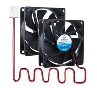 WINSINN DC 80mm Fan 12V 8020 Dual Ball Bearing Brushless Cooling 80x20mm 2PIN (Pack of 2Pcs)