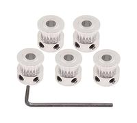 WINSINN GT2 Pulley 20 Teeth 6mm bore 6mm Width 20T Timing Belt Pulley Wheel Aluminum For 3D Printer (Pack of 5Pcs)