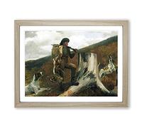 Winslow Homer A Huntsman and Dogs Classic Painting Framed Print | A4 Oak Framed Wall Art | Ready to Hang | Classic Animal Picture | Living Room Bedroom Lounge Office