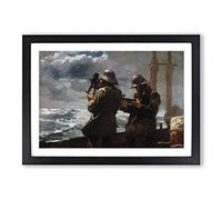 Winslow Homer Eight Bells Framed Print | A2 Black Framed Wall Art | Ready to Hang | Modern Nature Picture | Living Room Bedroom Lounge Office