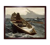 Winslow Homer Fog Warning Painting Art Print Framed Poster Wall Decor 12x16 inch
