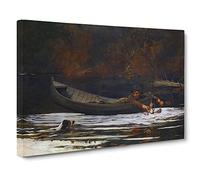 Winslow Homer Hound and Hunter Canvas Print | Gallery Wrapped 30mm Frame Wall Art | 24x16 inches | Ready to Hang | Modern Animal Picture | Living Room Bedroom Lounge Office