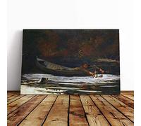 Winslow Homer Hound and Hunter Canvas Print | Gallery Wrapped 30mm Frame Wall Art | 30x20 inches | Ready to Hang | Modern Animal Picture | Living Room Bedroom Lounge Office