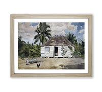 Winslow Homer Native Huts, Nassau Classic Painting Framed Wall Art Print, Ready to Hang Picture for Living Room Bedroom Home Office Décor, Oak A3 (46 x 34 cm)