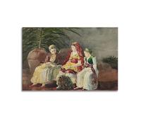 Winslow Homer Painter's Artwork Children Under A Palm Tree Posters Wall Art Canvas Living Room Bedroom Decor Artworks 08x12inch(20x30cm)