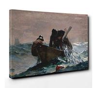 Winslow Homer Pulling in The Catch Canvas Print | Gallery Wrapped 30mm Frame Wall Art | 30x20 inches | Ready to Hang | Modern Picture | Living Room Bedroom Lounge Office