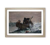 Winslow Homer Pulling in The Catch Framed Print | A2 Oak Framed Wall Art | Ready to Hang | Modern Nature Picture | Living Room Bedroom Lounge Office