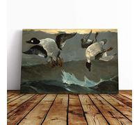 Winslow Homer Right and Left Canvas Print | Gallery Wrapped 30mm Frame Wall Art | 24x16 inches | Ready to Hang | Modern Picture | Living Room Bedroom Lounge Office