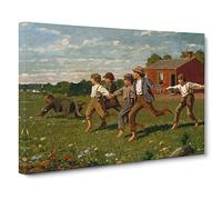Winslow Homer Snap the Whip Canvas Print | Gallery Wrapped 30mm Frame Wall Art | 24x16 inches | Ready to Hang | Classic Picture | Living Room Bedroom Lounge Office