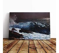 Winslow Homer Sunlight on The Coast Canvas Print | Gallery Wrapped 30mm Frame Wall Art | 20x14 inches | Ready to Hang | Modern Seascape Picture | Living Room Bedroom Lounge Office