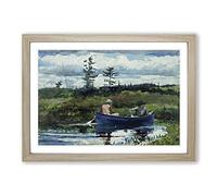 Winslow Homer The Blue Boat Framed Print | A2 Oak Framed Wall Art | Ready to Hang | Modern Vehicle Picture | Living Room Bedroom Lounge Office