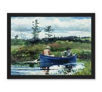 Winslow Homer The Blue Boat Painting Artwork Framed Wall Art Print A4 Artery8 Black One Size