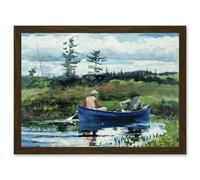 Winslow Homer The Blue Boat Painting Artwork Framed Wall Art Print A4 Artery8 Brown One Size