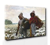 Winslow Homer The Cotton Pickers Canvas Print | Gallery Wrapped 30mm Frame Wall Art | 30x20 inches | Ready to Hang | Modern Picture | Living Room Bedroom Lounge Office