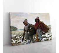 Winslow Homer The Cotton Pickers Classic Painting Canvas Wall Art Print Ready to Hang, Framed Picture for Living Room Bedroom Home Office Décor, 76x50 cm (30x20 Inch)