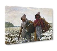 Winslow Homer The Cotton Pickers Classic Painting Canvas Wall Art Print Ready to Hang, Framed Picture for Living Room Bedroom Home Office Décor, 30x20 Inch (76x50 cm)