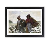 Winslow Homer The Cotton Pickers Classic Painting Framed Print | A2 Black Framed Wall Art | Ready to Hang | Classic Historical Picture | Living Room Bedroom Lounge Office