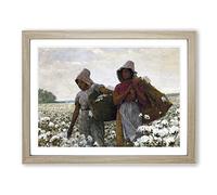 Winslow Homer The Cotton Pickers Classic Painting Framed Wall Art Print, Ready to Hang Picture for Living Room Bedroom Home Office Décor, Oak A2 (64 x 46 cm)
