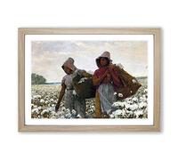 Winslow Homer The Cotton Pickers Framed Print | A2 Oak Framed Wall Art | Ready to Hang | Modern Nature Picture | Living Room Bedroom Lounge Office
