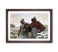 Winslow Homer The Cotton Pickers Framed Print | A2 Walnut Framed Wall Art | Ready to Hang | Modern Nature Picture | Living Room Bedroom Lounge Office