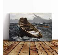 Winslow Homer The Fog Warning Canvas Print | Gallery Wrapped 30mm Frame Wall Art | 30x20 inches | Ready to Hang | Modern Picture | Living Room Bedroom Lounge Office