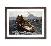 Winslow Homer The Fog Warning Classic Painting Framed Print | A2 Walnut Framed Wall Art | Ready to Hang | Classic Historical Picture | Living Room Bedroom Lounge Office