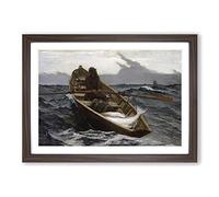 Winslow Homer The Fog Warning Framed Print | A2 Walnut Framed Wall Art | Ready to Hang | Modern Nature Picture | Living Room Bedroom Lounge Office