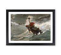 Winslow Homer The Life Line Framed Print | A2 Black Framed Wall Art | Ready to Hang | Modern Nature Picture | Living Room Bedroom Lounge Office