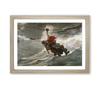 Winslow Homer The Life Line Framed Print | A2 Oak Framed Wall Art | Ready to Hang | Modern Nature Picture | Living Room Bedroom Lounge Office